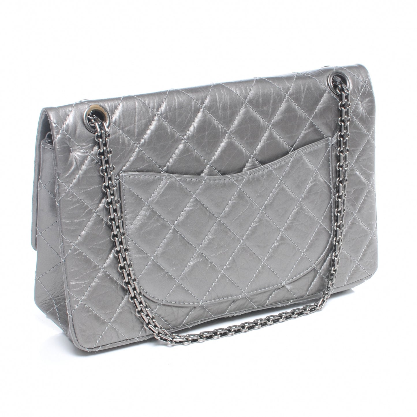 Aged Calfskin 2.55 Reissue 226 Jumbo Flap Silver