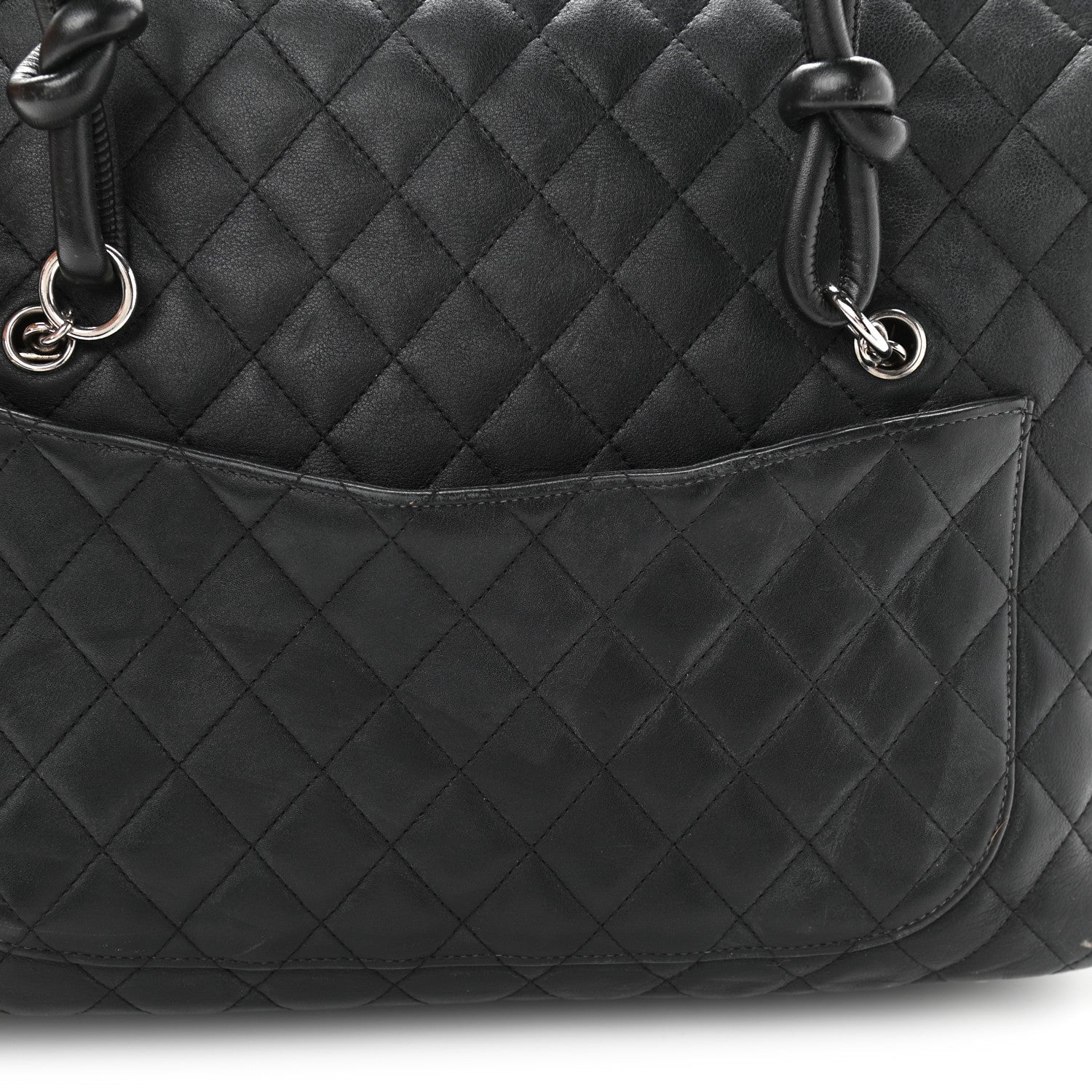 Chanel Calfskin Quilted Large Cambon Flap Black White 22 of 25