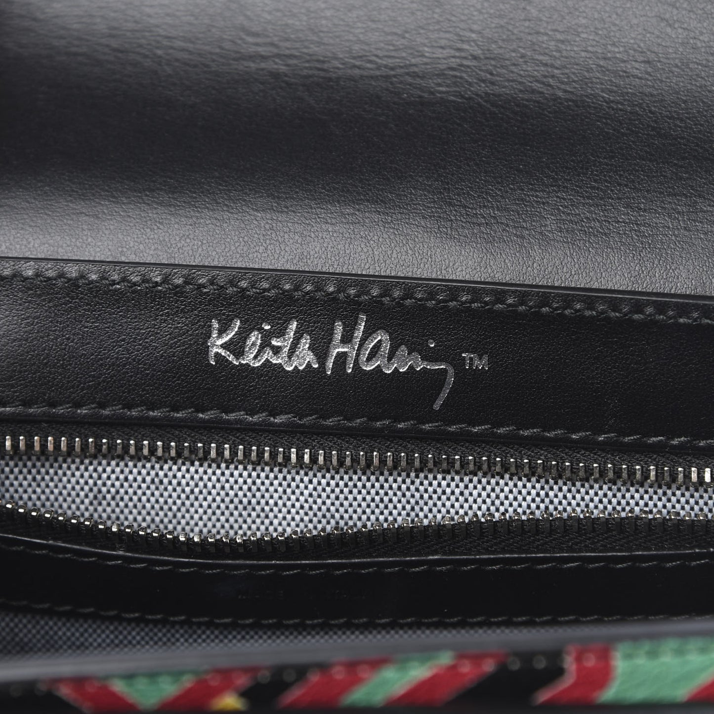 Calfskin Keith Haring Print Mini PS11 Classic Shoulder Bag Black Multicolor