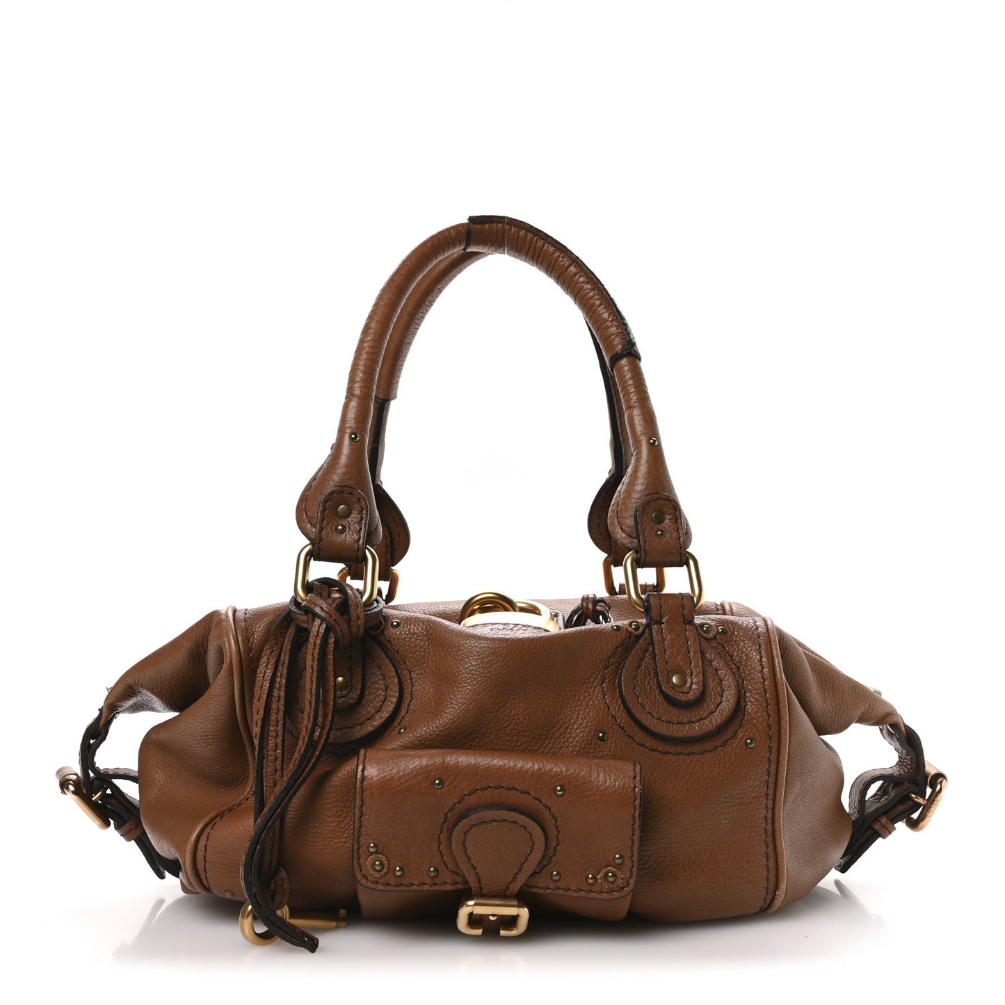 Calfskin Paddington Front Pocket Tote Muscade