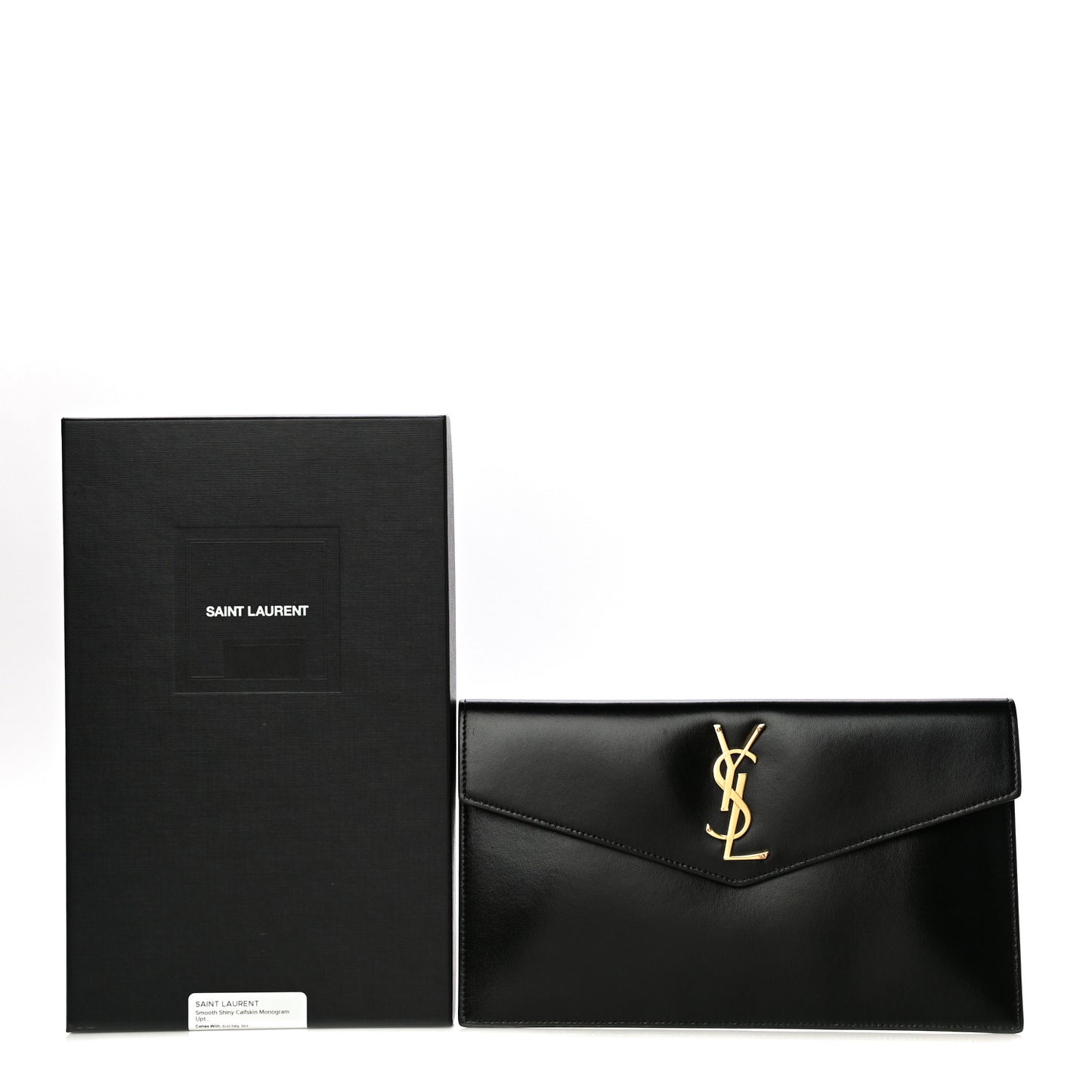 Smooth Shiny Calfskin Monogram Uptown Pouch Black