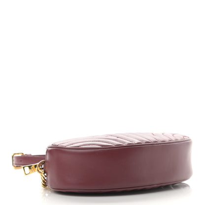 Prada Soft Calfskin Impunture Diagramme Oval Crossbody Bag Cerise 4 of 11