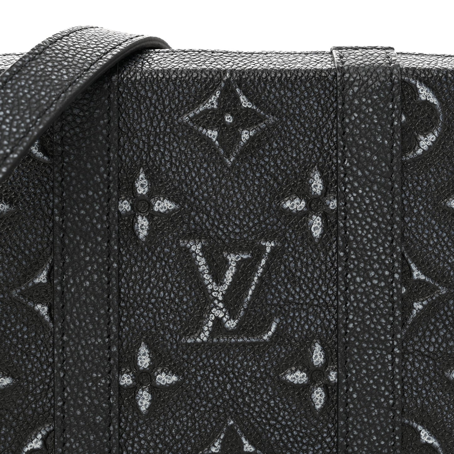 Faded Calfskin Monogram Soft Trunk Wallet Charcoal