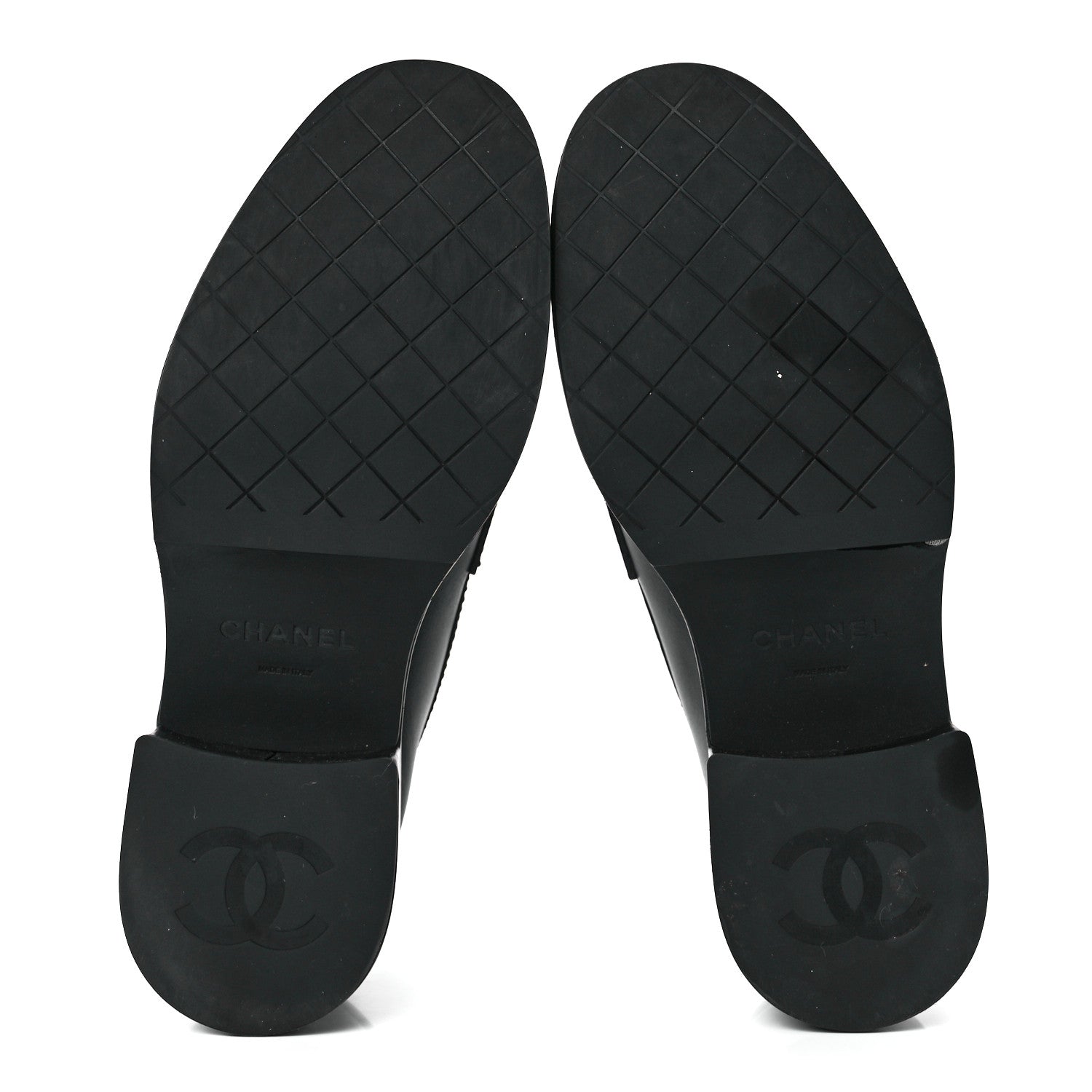 Chanel Calfskin CC Platform Loafers 38.5 Black 6 of 9