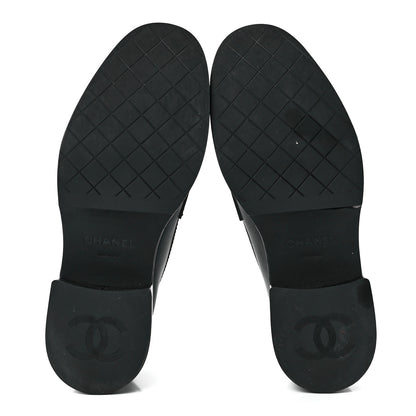 Chanel Calfskin CC Platform Loafers 38.5 Black 6 of 9