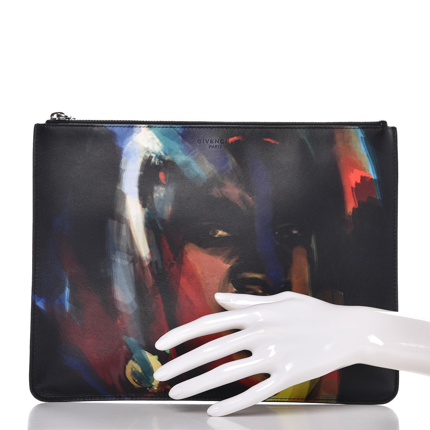 Givenchy Coated Canvas Abstract African Print Medium Antigona Pouch 2 of 8