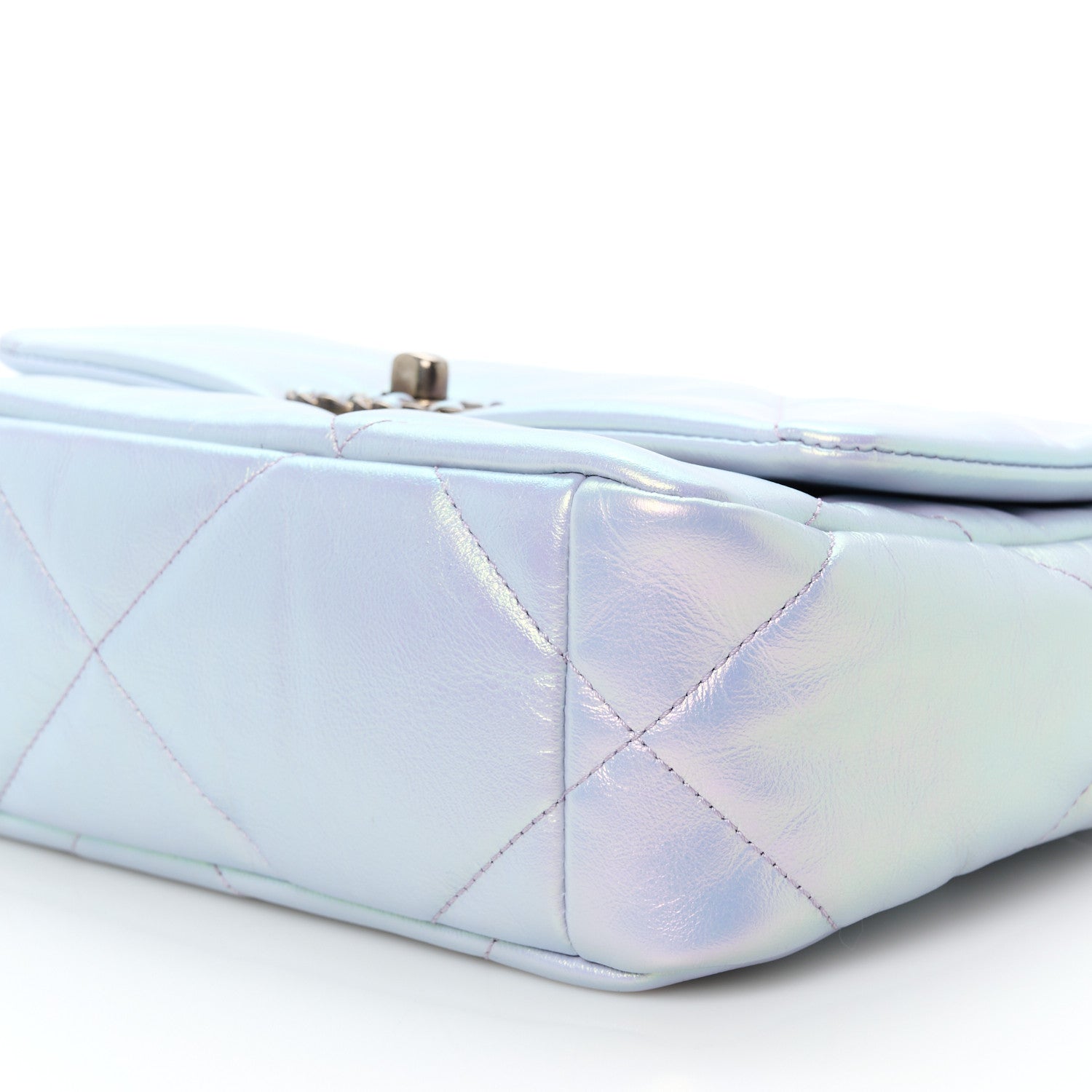 Chanel Iridescent Calfskin Quilted Medium Chanel 19 Flap Light Purple Blue 10 of 11