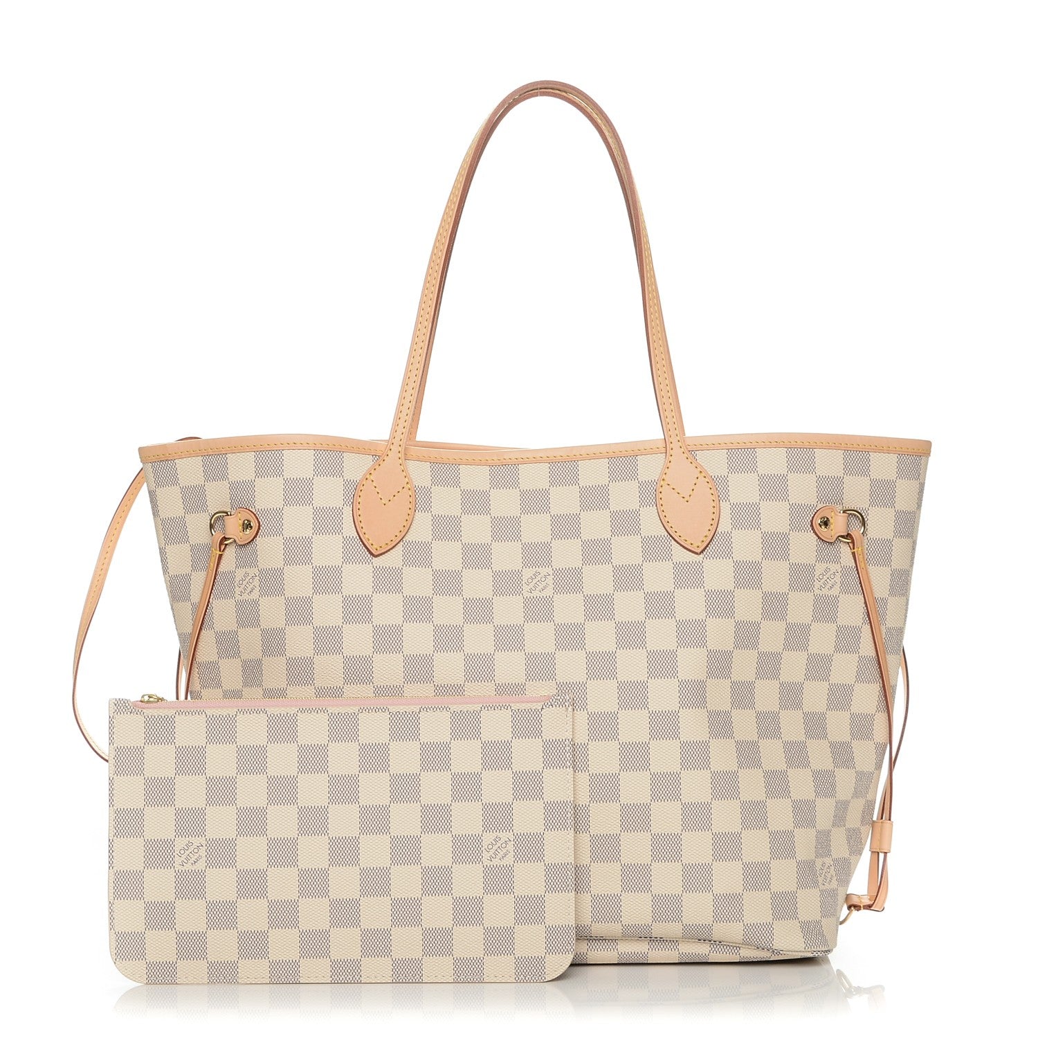 Louis Vuitton Damier Azur Neo Neverfull MM Rose Ballerine 1 of 8