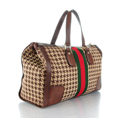 Gucci Fabric Pied De Poule Medium Seventies Web Boston Brown 3 of 9