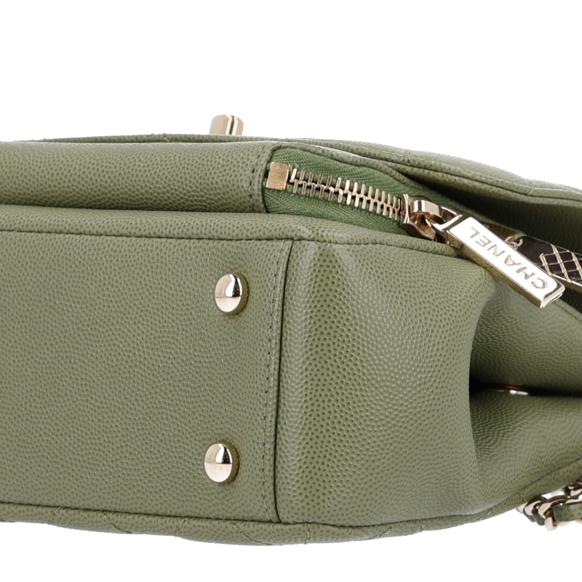 Chanel Caviar Quilted Small Business Affinity Flap Green 3 of 11