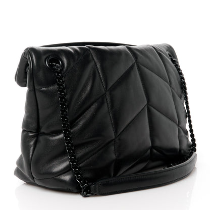 Saint Laurent Lambskin Quilted Monogram Monochrome Small Loulou Puffer Chain Satchel Black 3 of 11