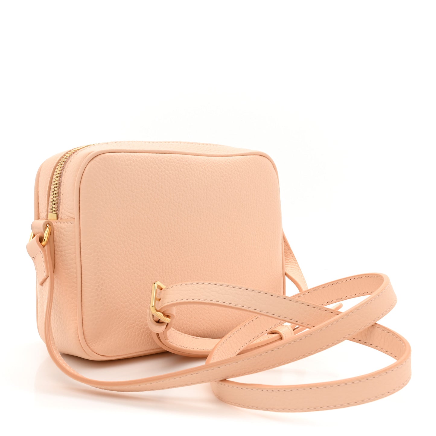 Grained Calfskin Small Camera Bag Peach Pink