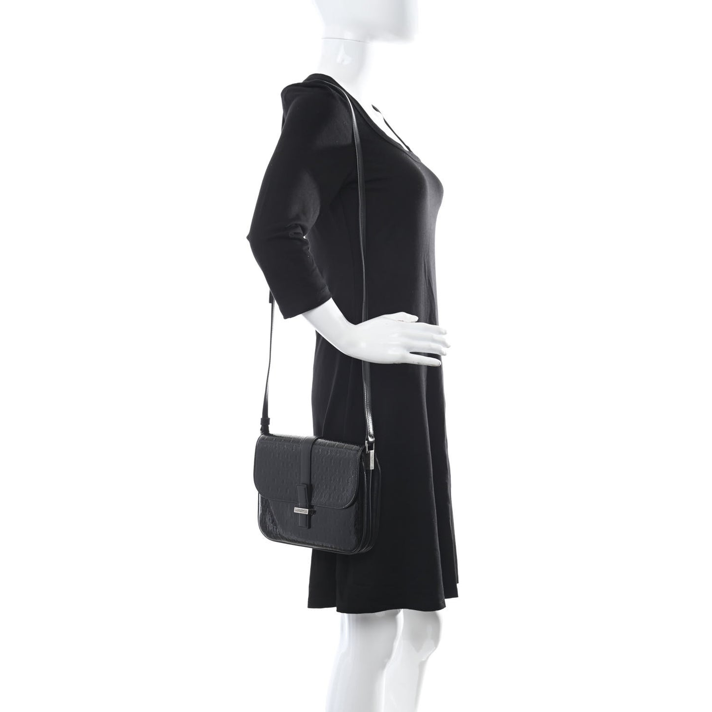 Patent Embossed Small Le Monogramme Satchel Black