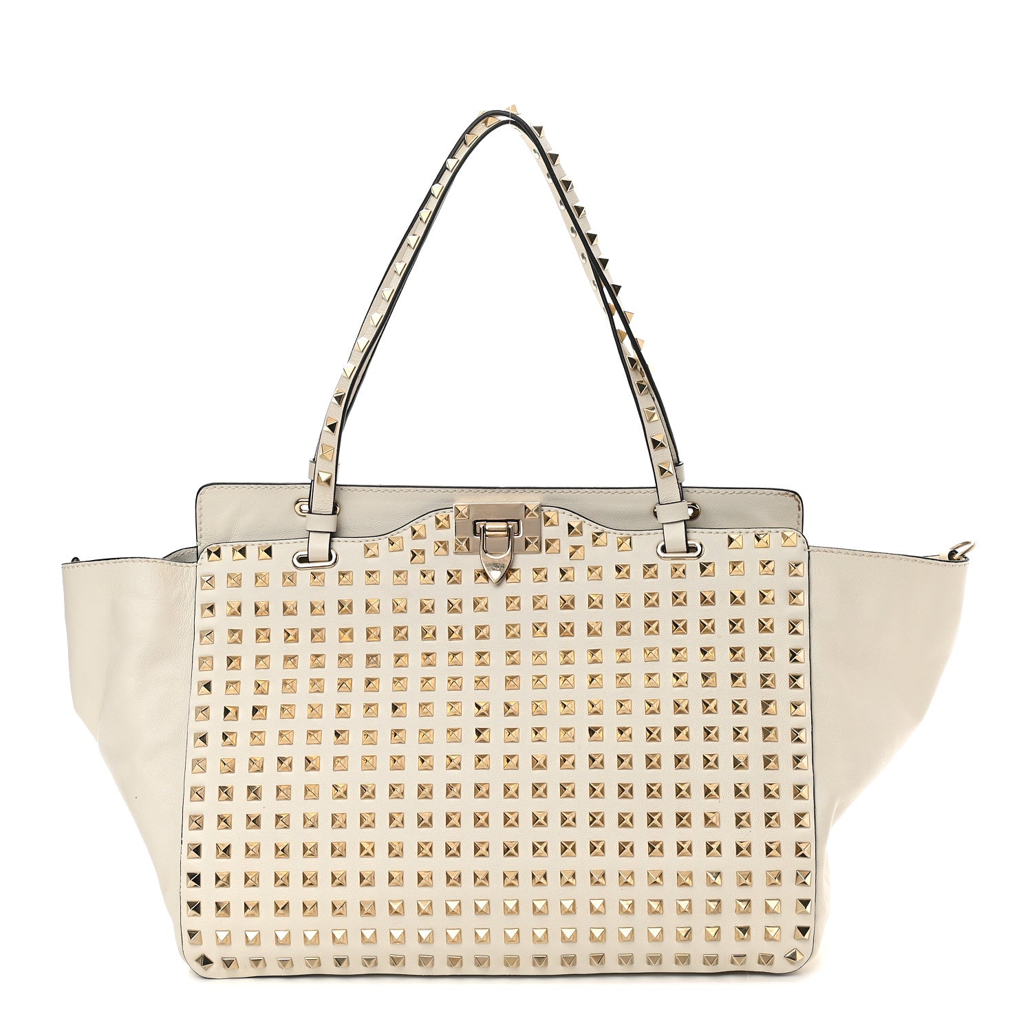 Valentino Garavani Vitello Medium Rockstud All Over Tote White 1 of 10