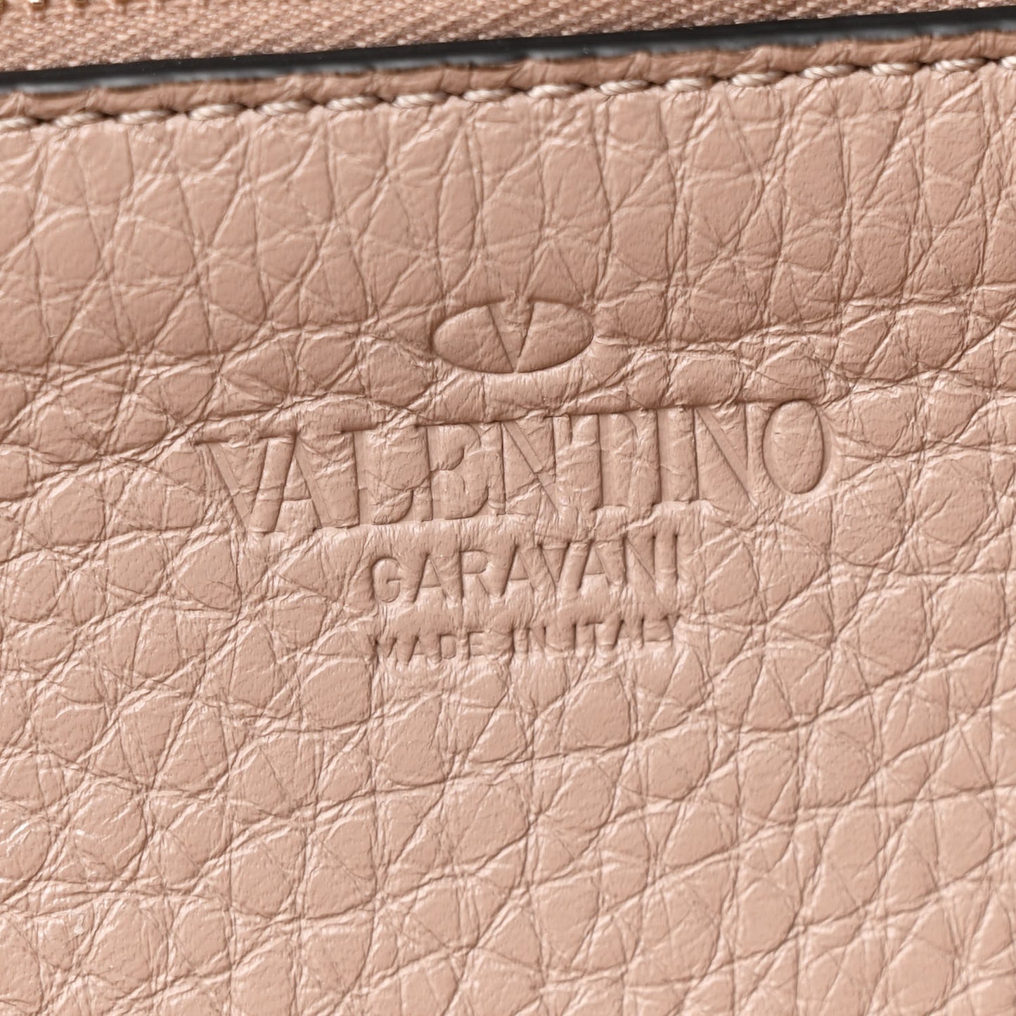 Pebbled Calfskin Mini Rockstud Tote Poudre