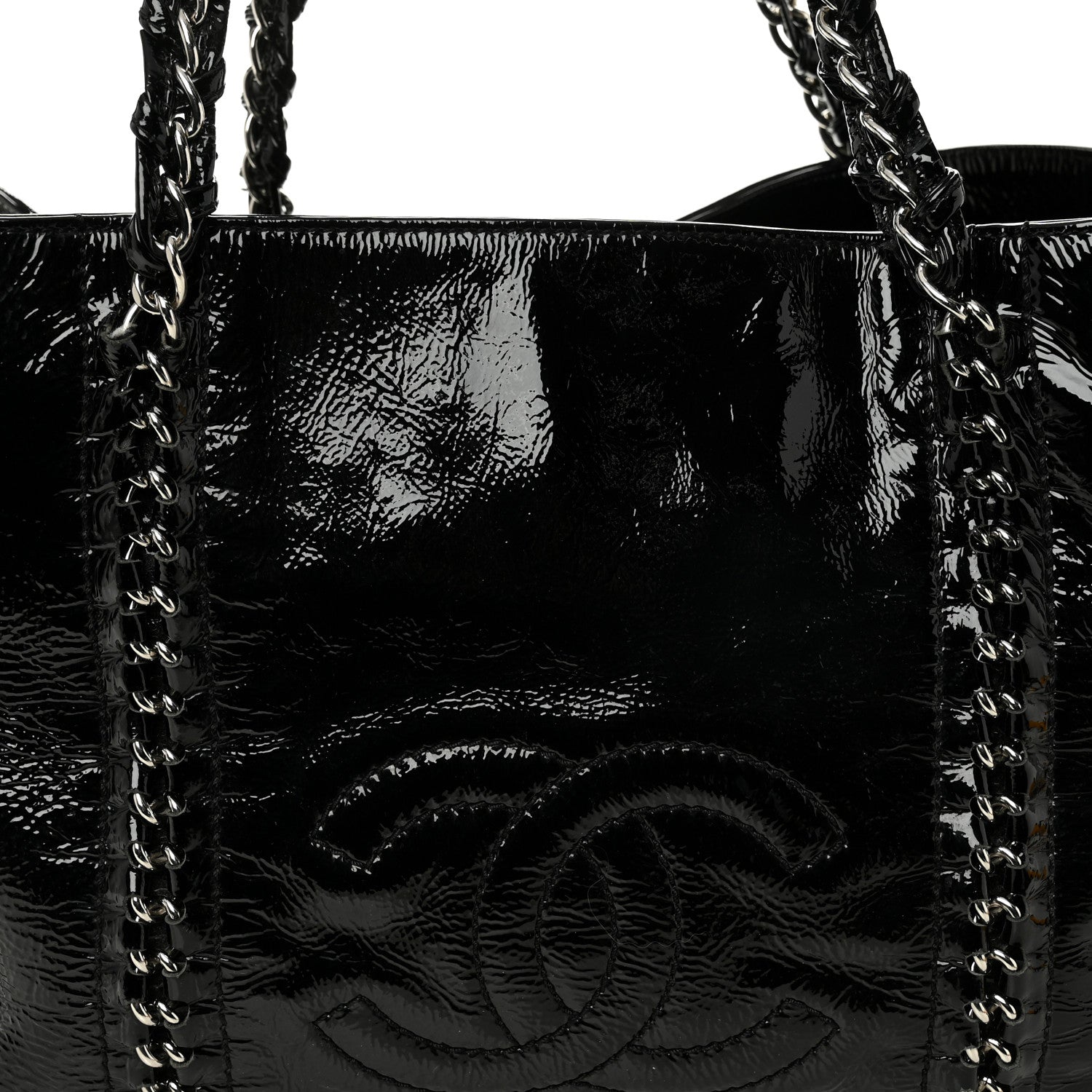 Chanel Patent Calfskin Large Luxe Ligne Tote Black 10 of 12