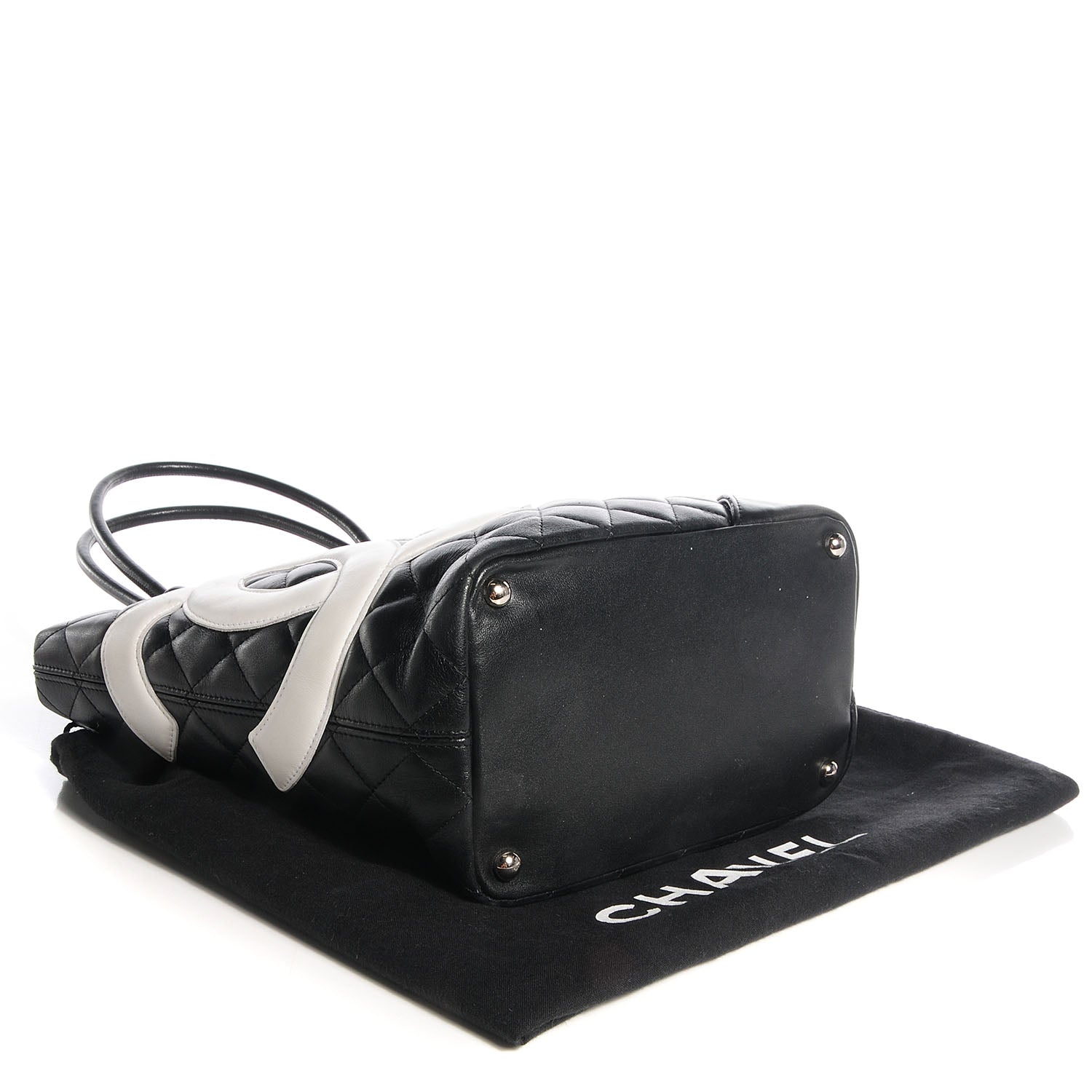 Chanel Calfskin Quilted Medium Cambon Tote Black White 4 of 7