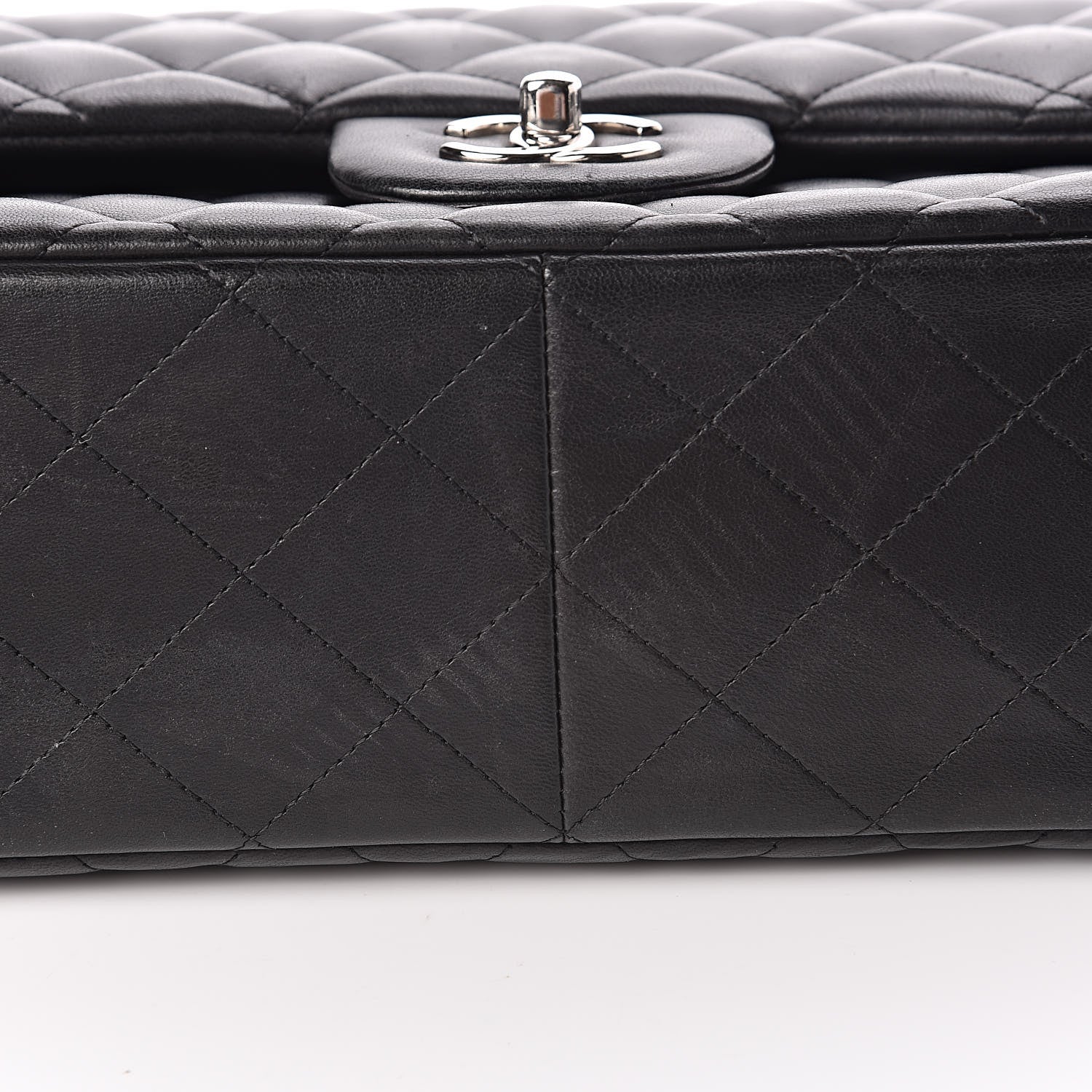 Chanel Lambskin Quilted Jumbo Double Flap Black 9 of 12