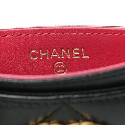 Chanel Lambskin Quilted Chanel 19 Card Holder Black 6 of 17