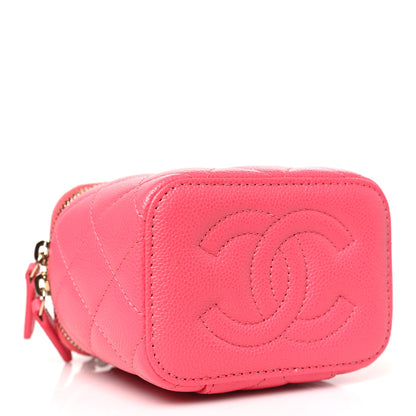 Chanel Caviar Quilted Mini Vanity Case With Chain Pink 4 of 10