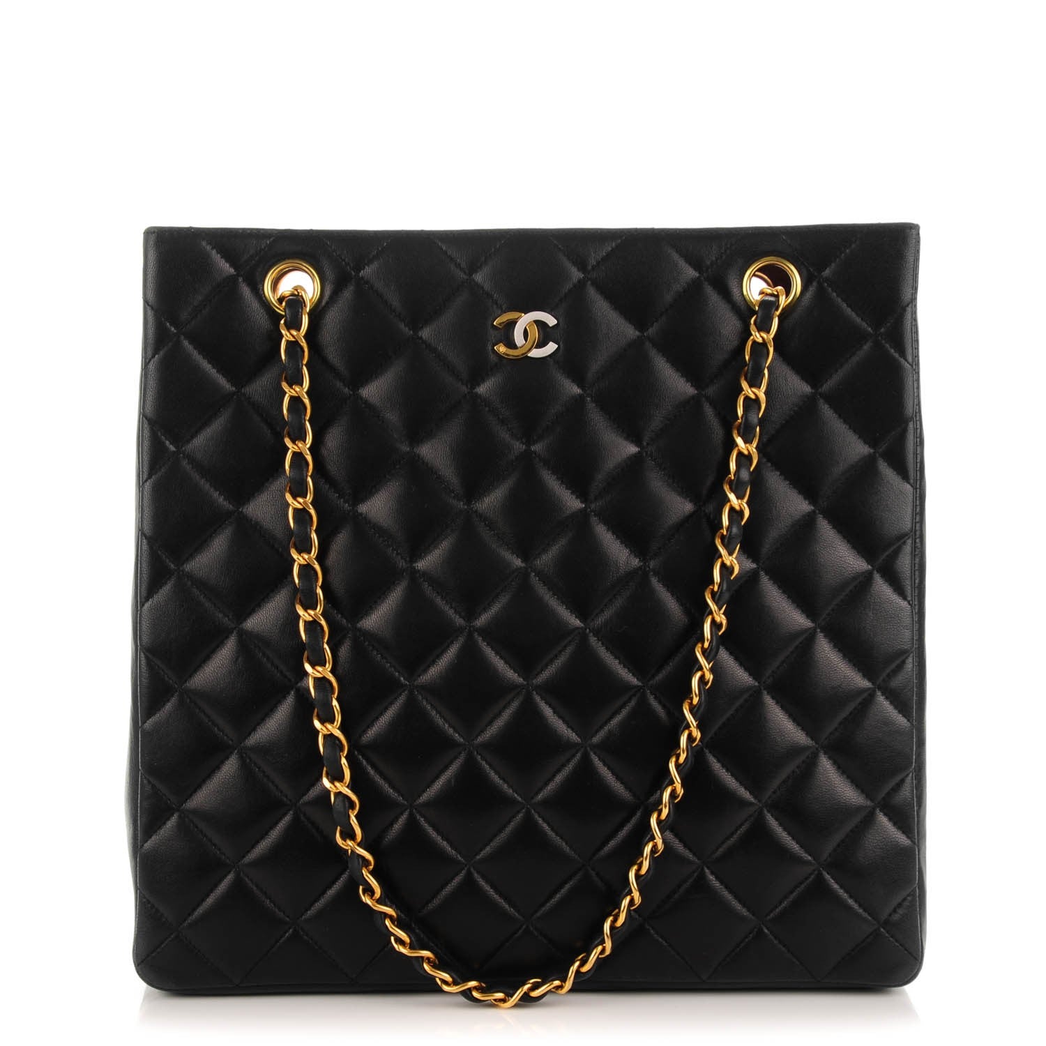 Chanel Lambskin Quilted Shoudler Bag Navy 1 of 9