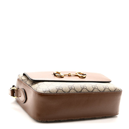 Gucci GG Supreme Monogram Small Horsebit 1955 Shoulder Bag Beige Brown Sugar 4 of 10