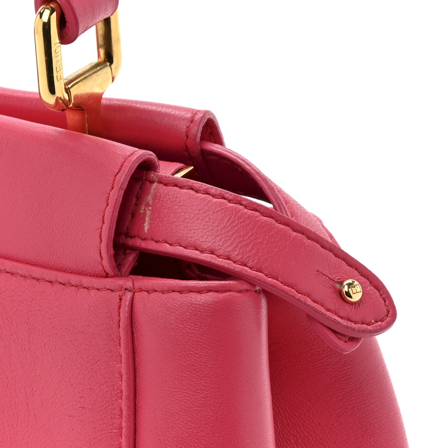 Nappa Stacked Bar Mini Peekaboo Iconic Satchel Lampone