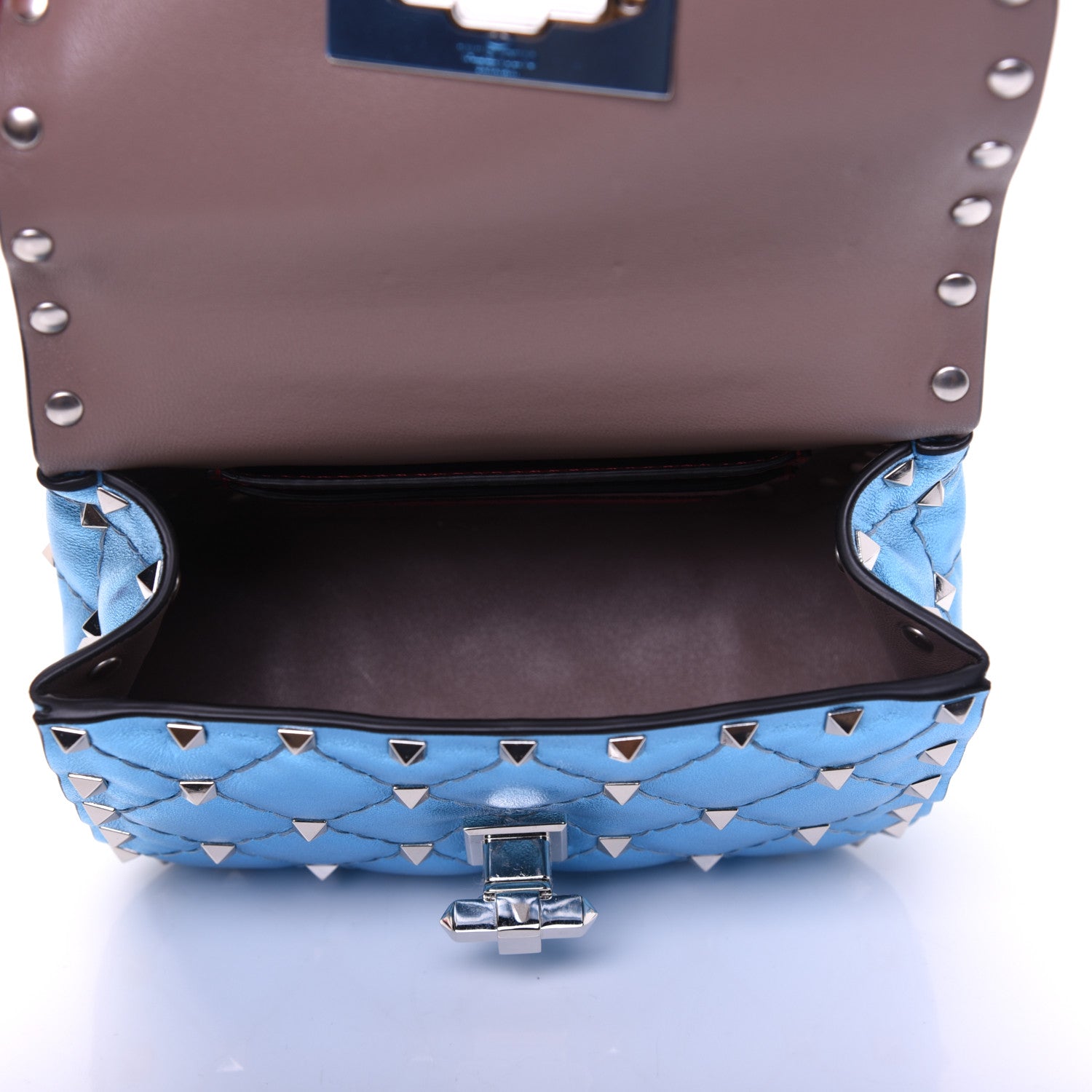 Valentino Garavani Metallic Nappa Micro Rockstud Spike Shoulder Bag Cerulean 5 of 14