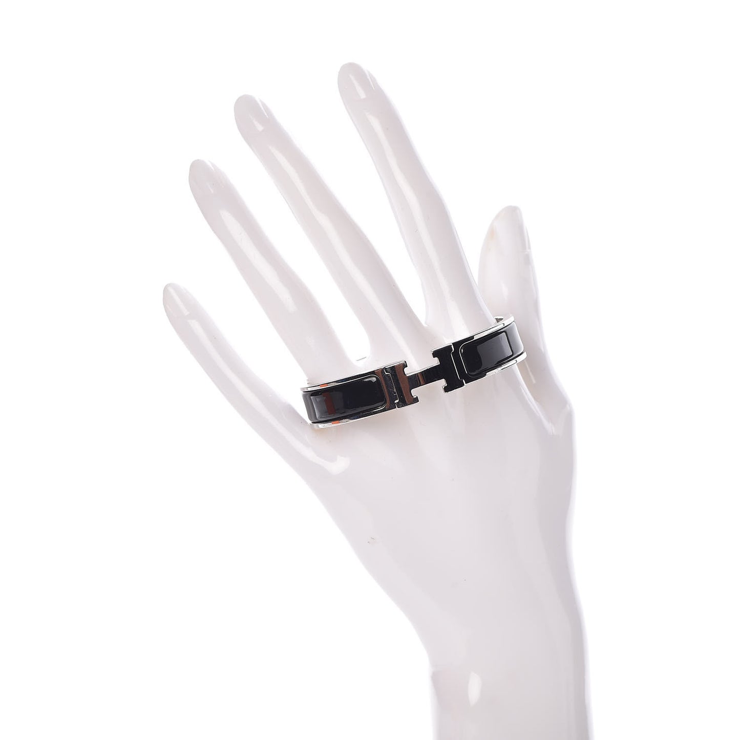 Enamel Narrow Clic Clac H Bracelet PM Black