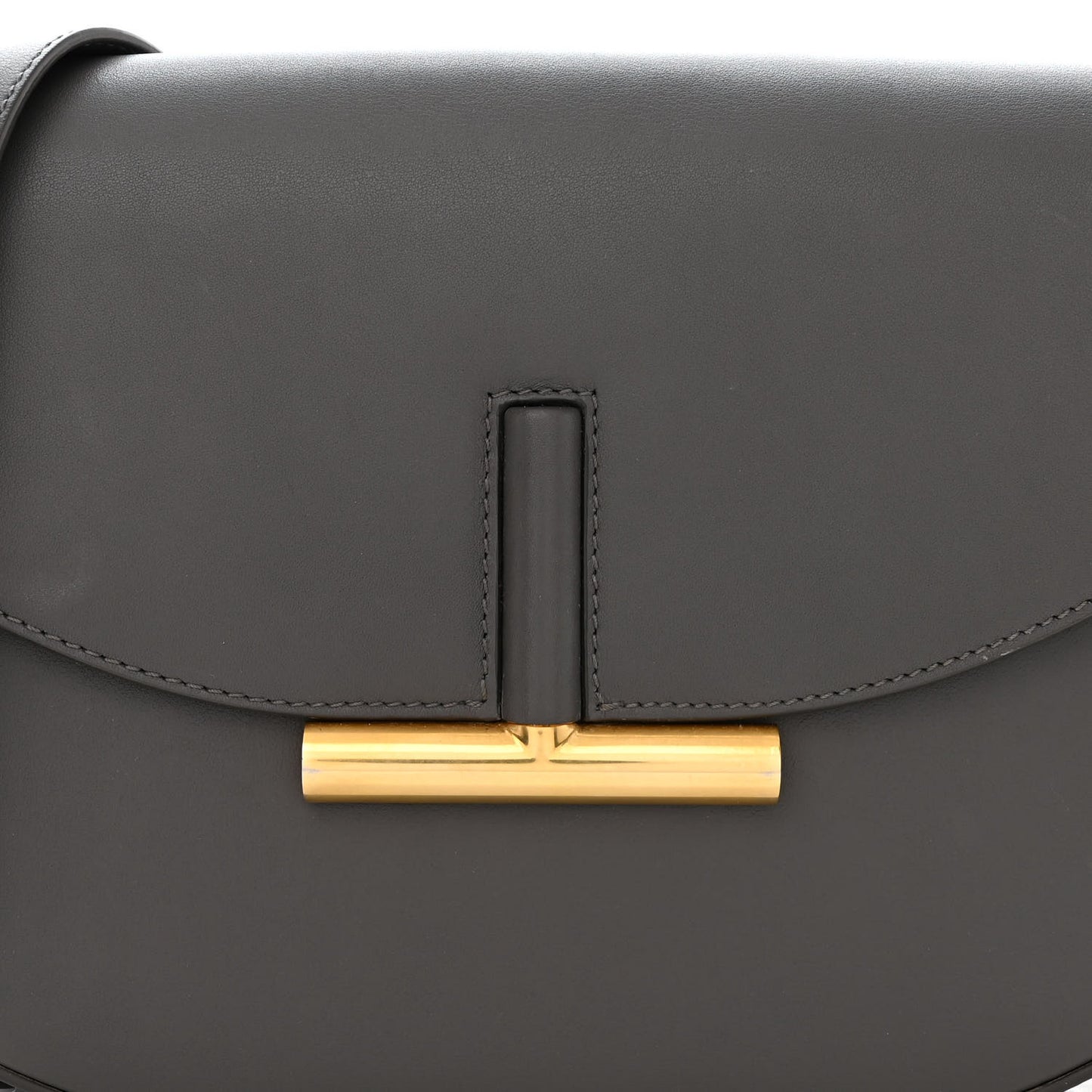 Calfskin Sasha Shoulder Bag Dark Grey
