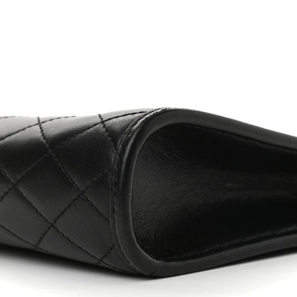 Saint Laurent Lambskin Quilted Monogram Baby Victoire Chain Clutch Bag Black 10 of 10