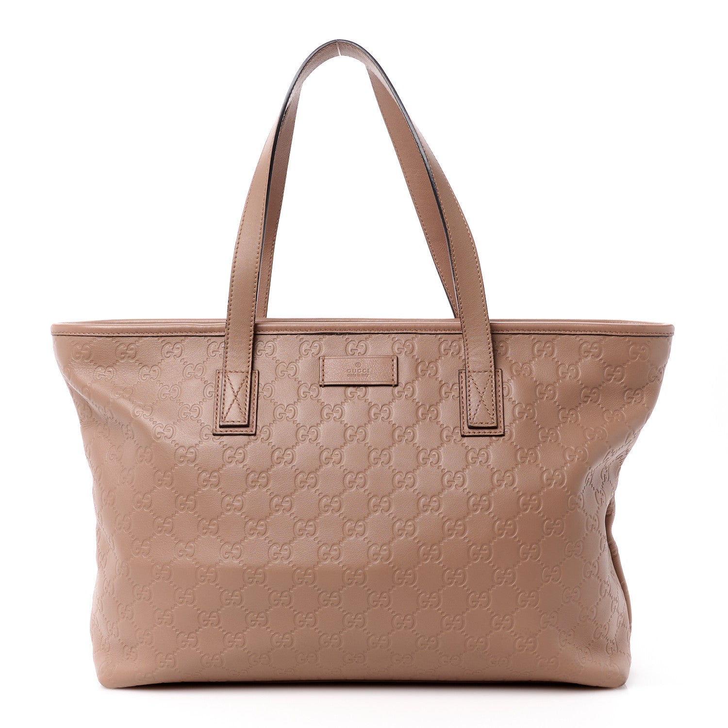 Gucci Guccissima Medium Zippered Shopping Tote Rose Beige 1 of 14