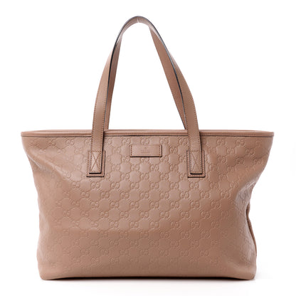 Gucci Guccissima Medium Zippered Shopping Tote Rose Beige 1 of 14