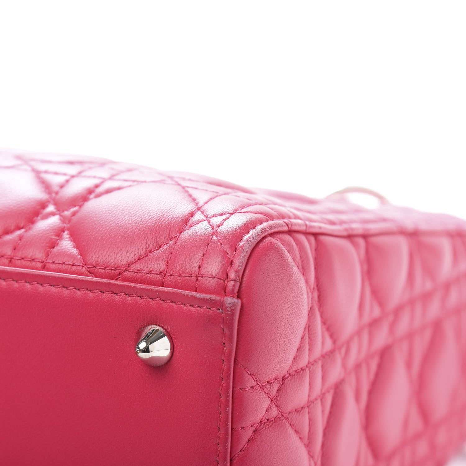 Christian Dior Lambskin Cannage Medium Lady Dior Fuchsia 13 of 18