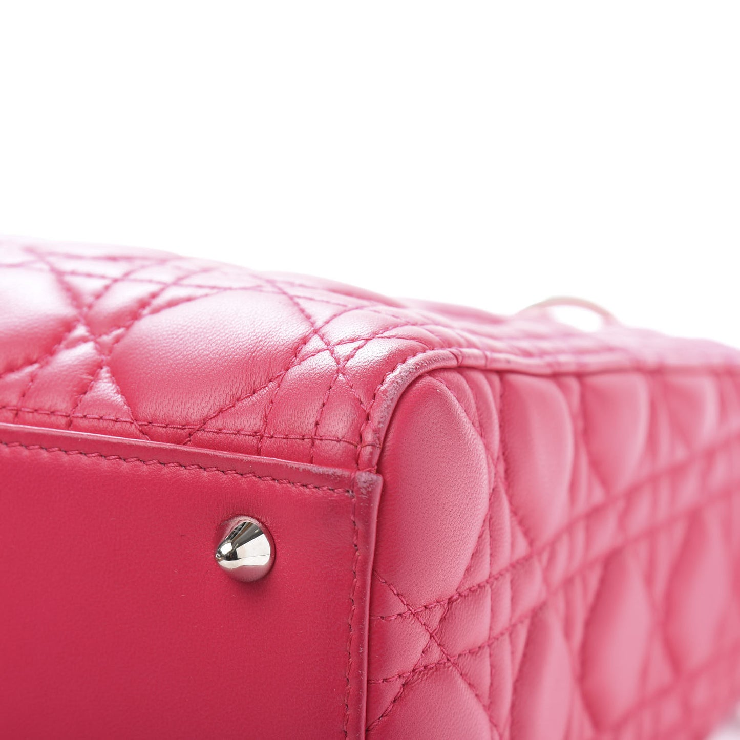 Lambskin Cannage Medium Lady Dior Fuchsia