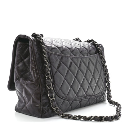 Chanel Washed Lambskin Quilted Jumbo Hybrid Reissue Flap Dark Brown 3 of 12