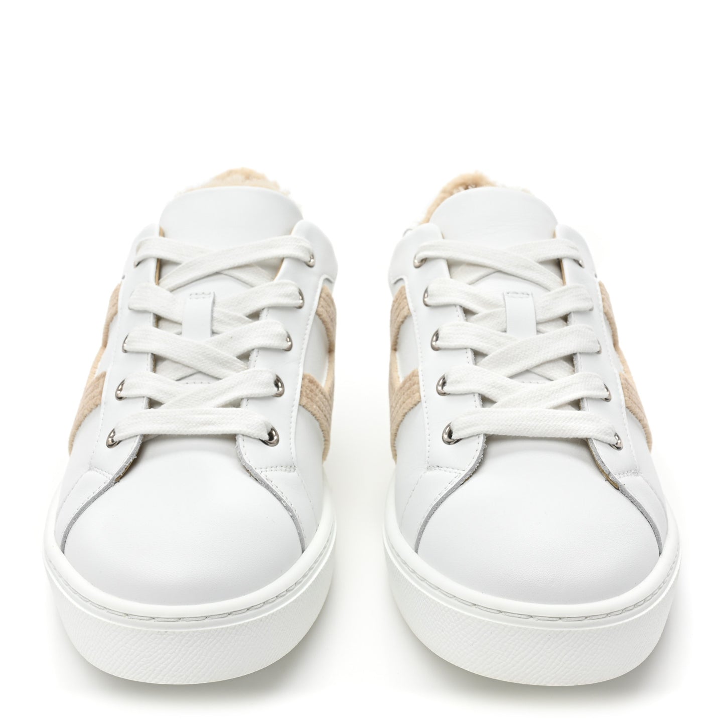 Calfskin Woolskin Womens Avantage Sneakers 39 White