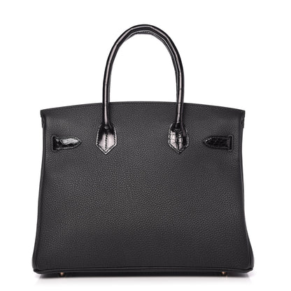 Hermes Taurillon Novillo Shiny Niloticus Crocodile Birkin Touch 30 Black 4 of 32