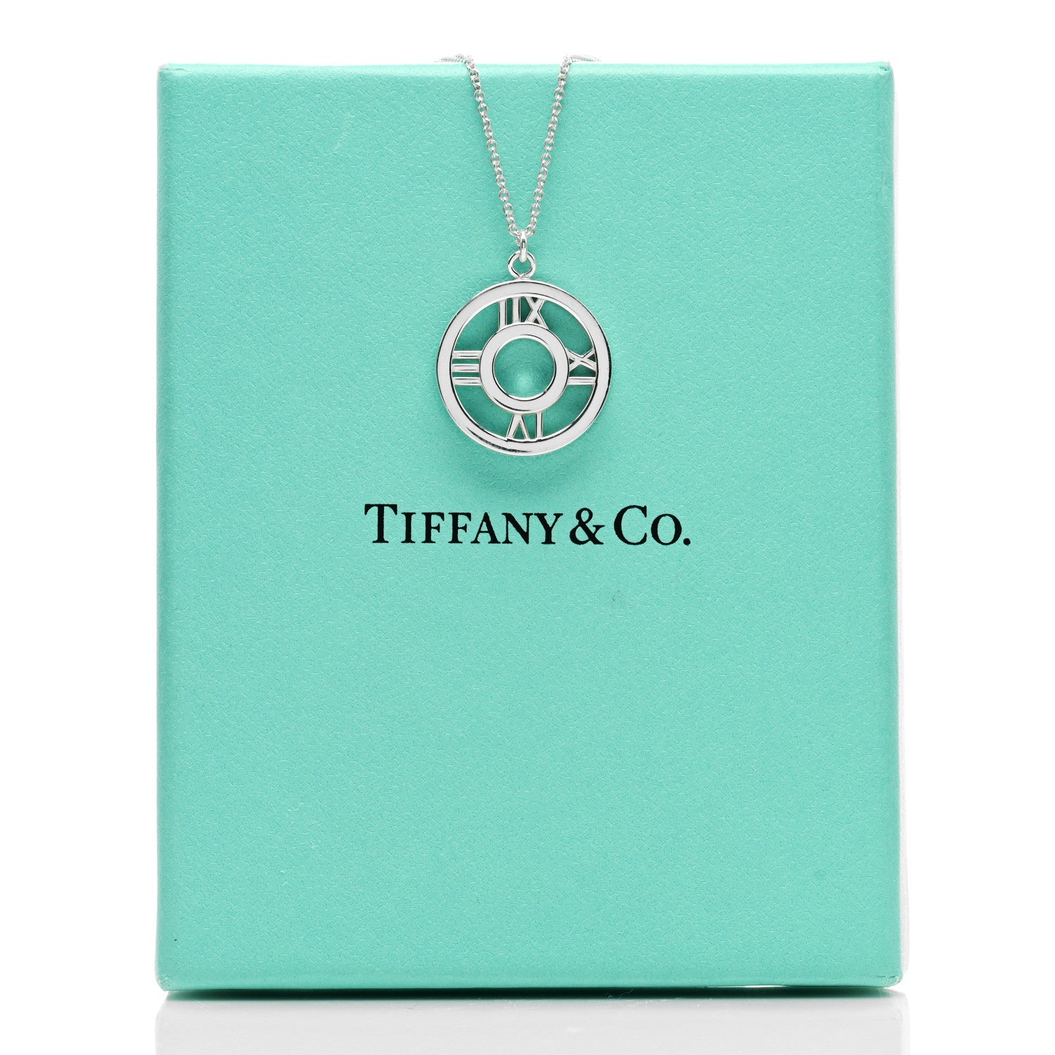 Tiffany Sterling Silver Medium Atlas Open Pendant Necklace 6 of 6