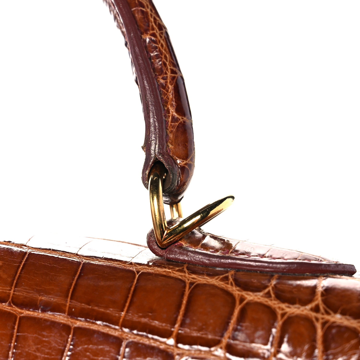 Hermes Shiny Niloticus Crocodile Kelly Sellier 28 Miel 24 of 34