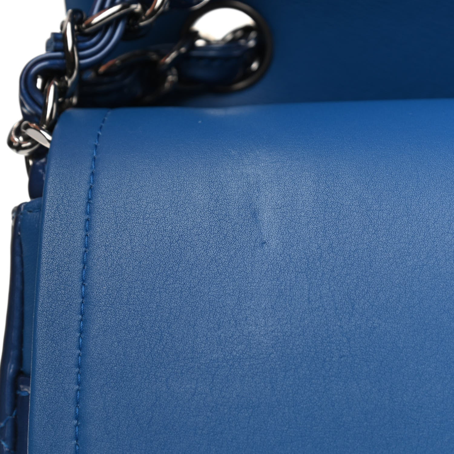 Chanel Patent Quilted Jumbo Double Flap Blue 8 of 11