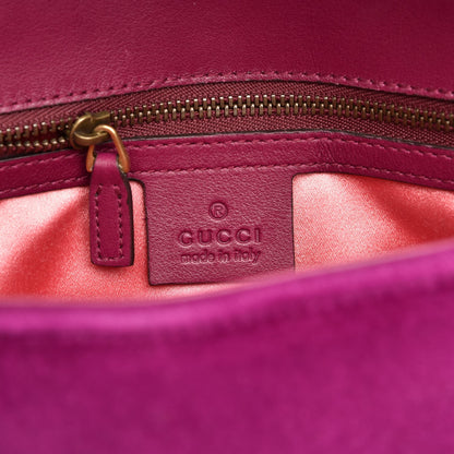 Gucci Velvet Matelasse Small GG Marmont Shoulder Bag Fuchsia Violet Cyclamen 6 of 7
