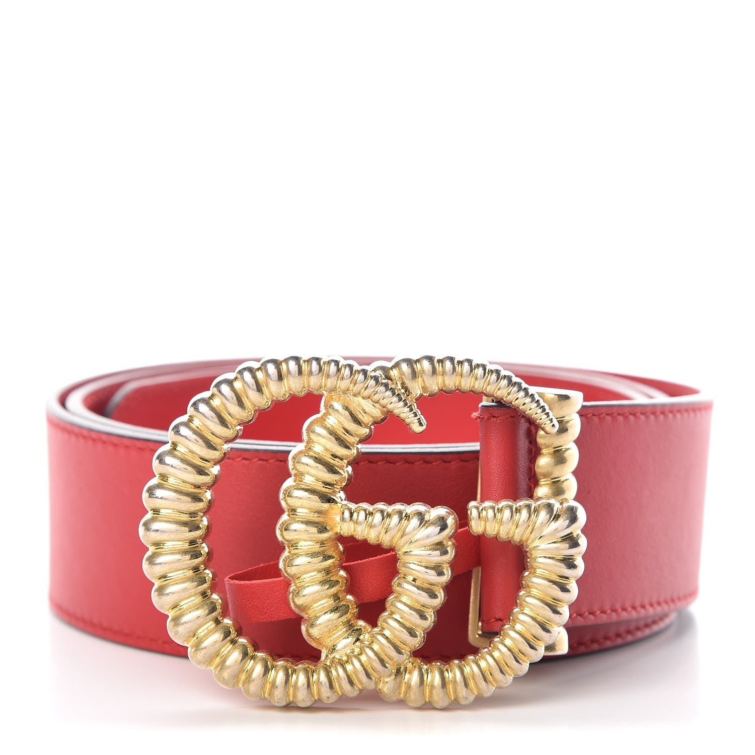 Gucci Moon Calfskin Torchon Double G 40mm Belt 85 34 Hibiscus Red 1 of 7