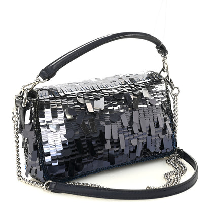 Fendi Sequin Paillettes Shiny Nappa Sex and the City Mini Baguette Midnight 3 of 9
