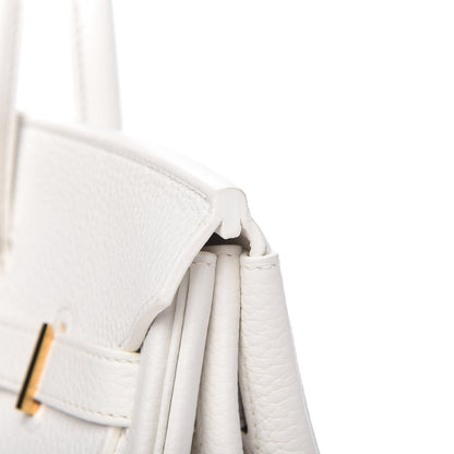 Hermes Taurillon Clemence Birkin 35 White 11 of 11
