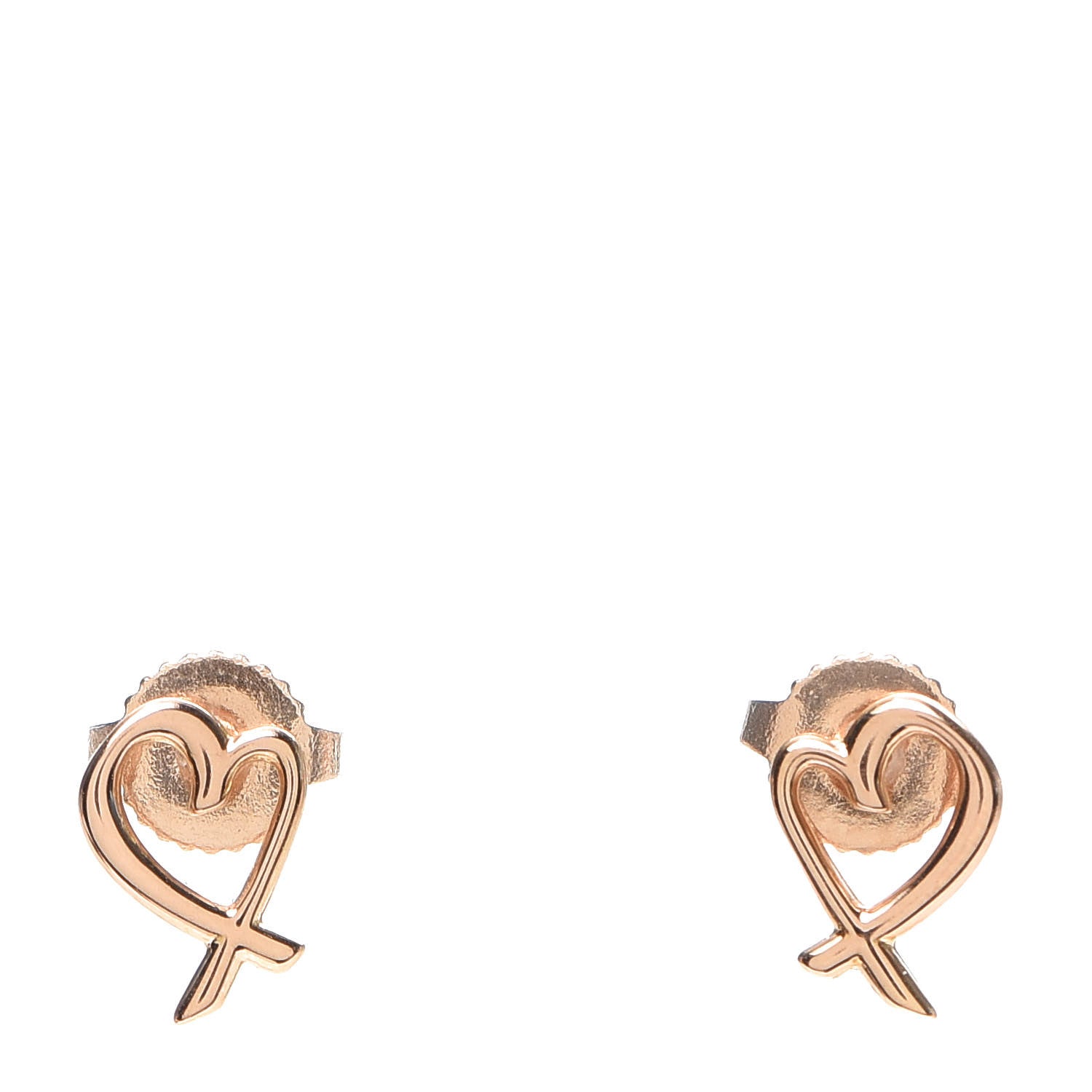 Tiffany 18K Rose Gold Mini Paloma Picasso Loving Heart Earrings 1 of 4