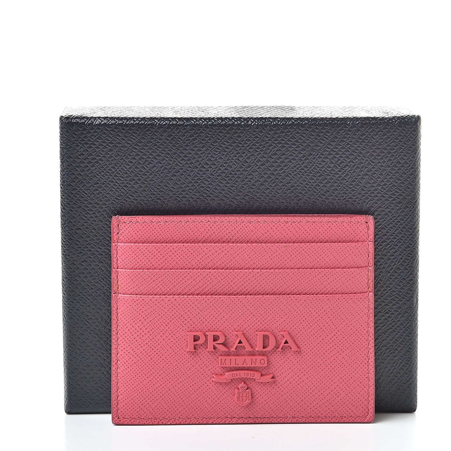 Prada Saffiano Shine Monochrome Card Holder Peonia 8 of 8