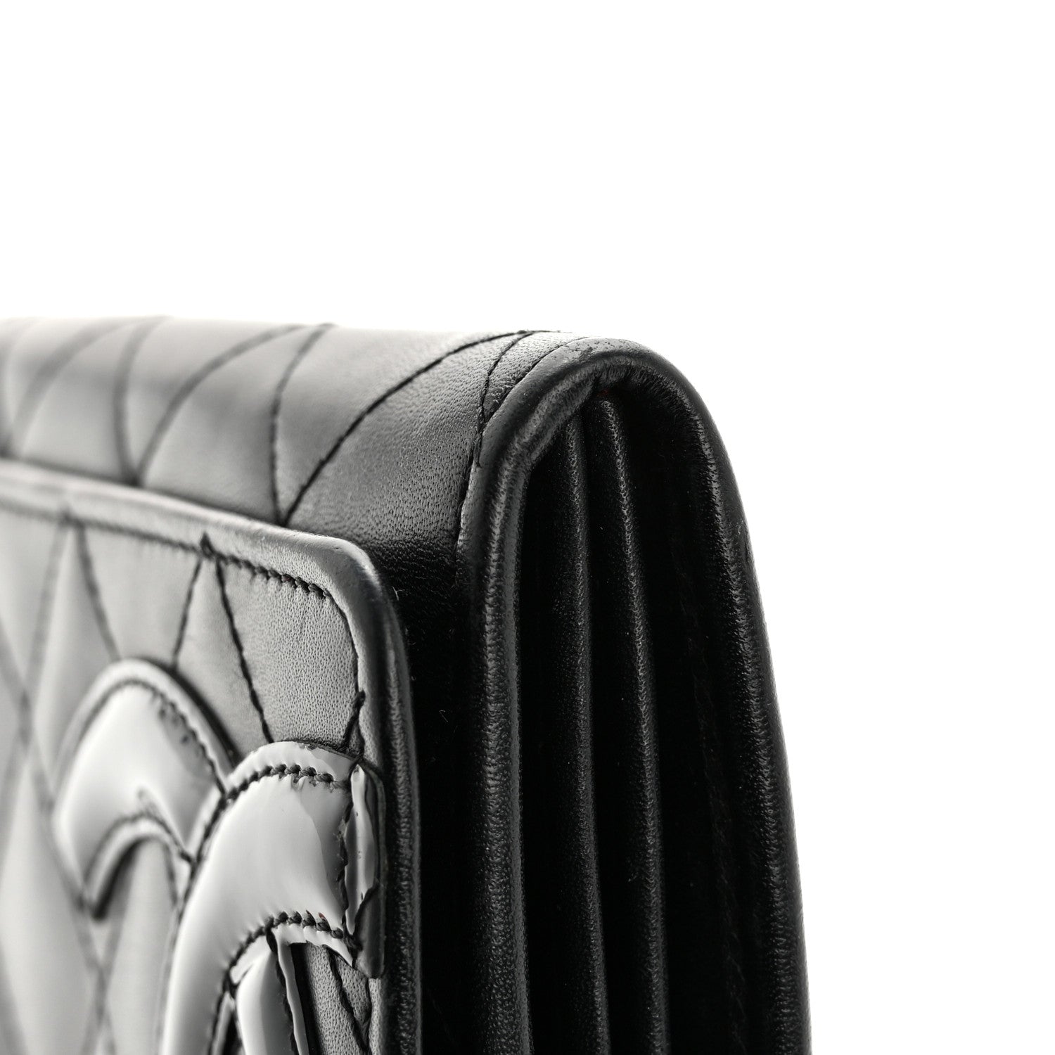 Chanel Calfskin Quilted Cambon Long Double Wallet Black 9 of 13