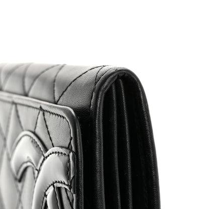 Chanel Calfskin Quilted Cambon Long Double Wallet Black 9 of 13