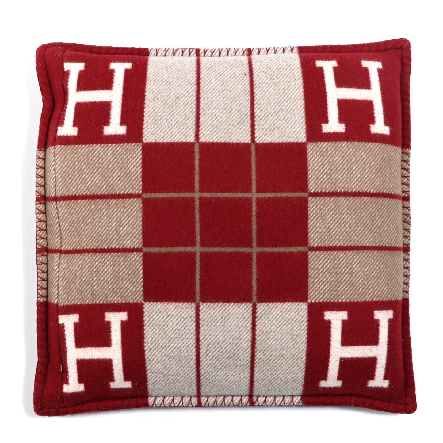 Wool Cashmere Avalon III Pillow PM Ecru Rouge